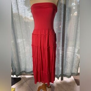 INC Coral Conversion Tier Maxi Dress S